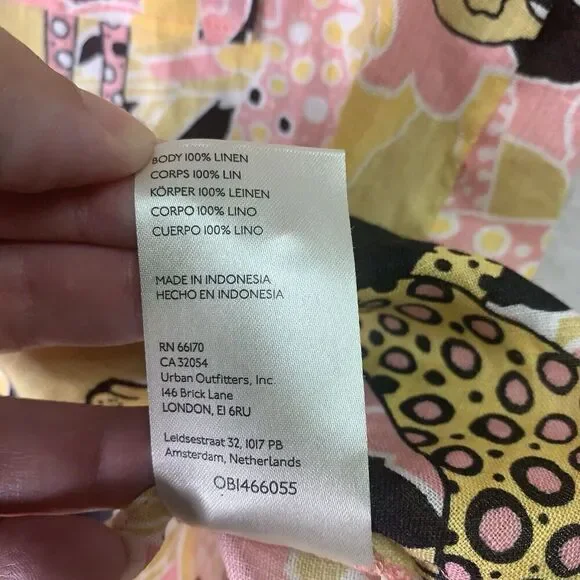 Anthropologie Maeve Printed Buttondown Surf Shirt Novelty Women XS NWOT Ink Dots - Picture 11 of 16